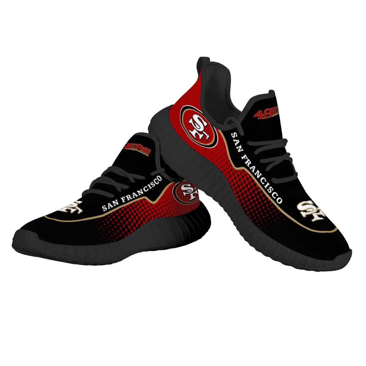Men's San Francisco 49ers Mesh Knit Sneakers/Shoes 011